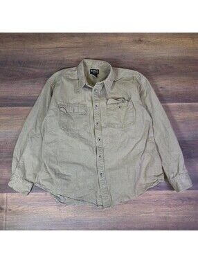 Guide Series Button Up Shirt Mens XL Tan Workwear Rugged